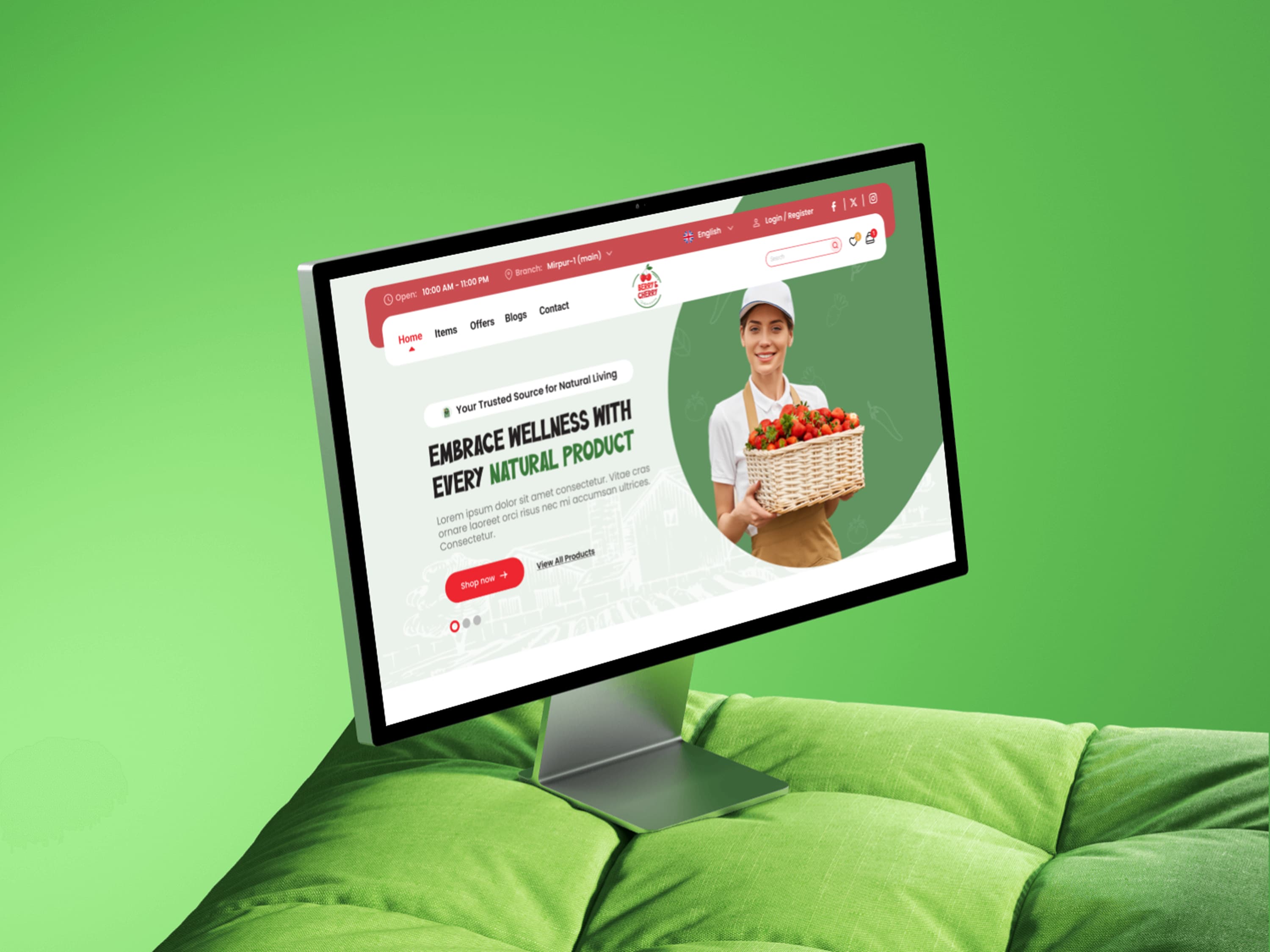 BerryCherry — Fresh Food & Grocery Ecommerce Experience cover