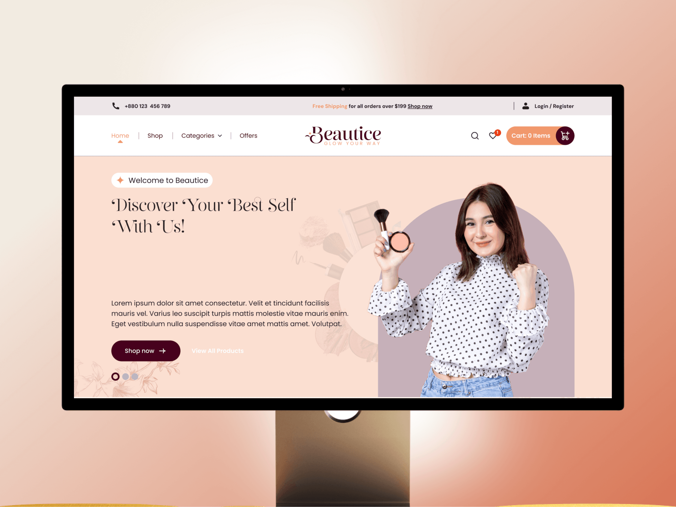 Beautice — Ecommerce UI/UX Design cover