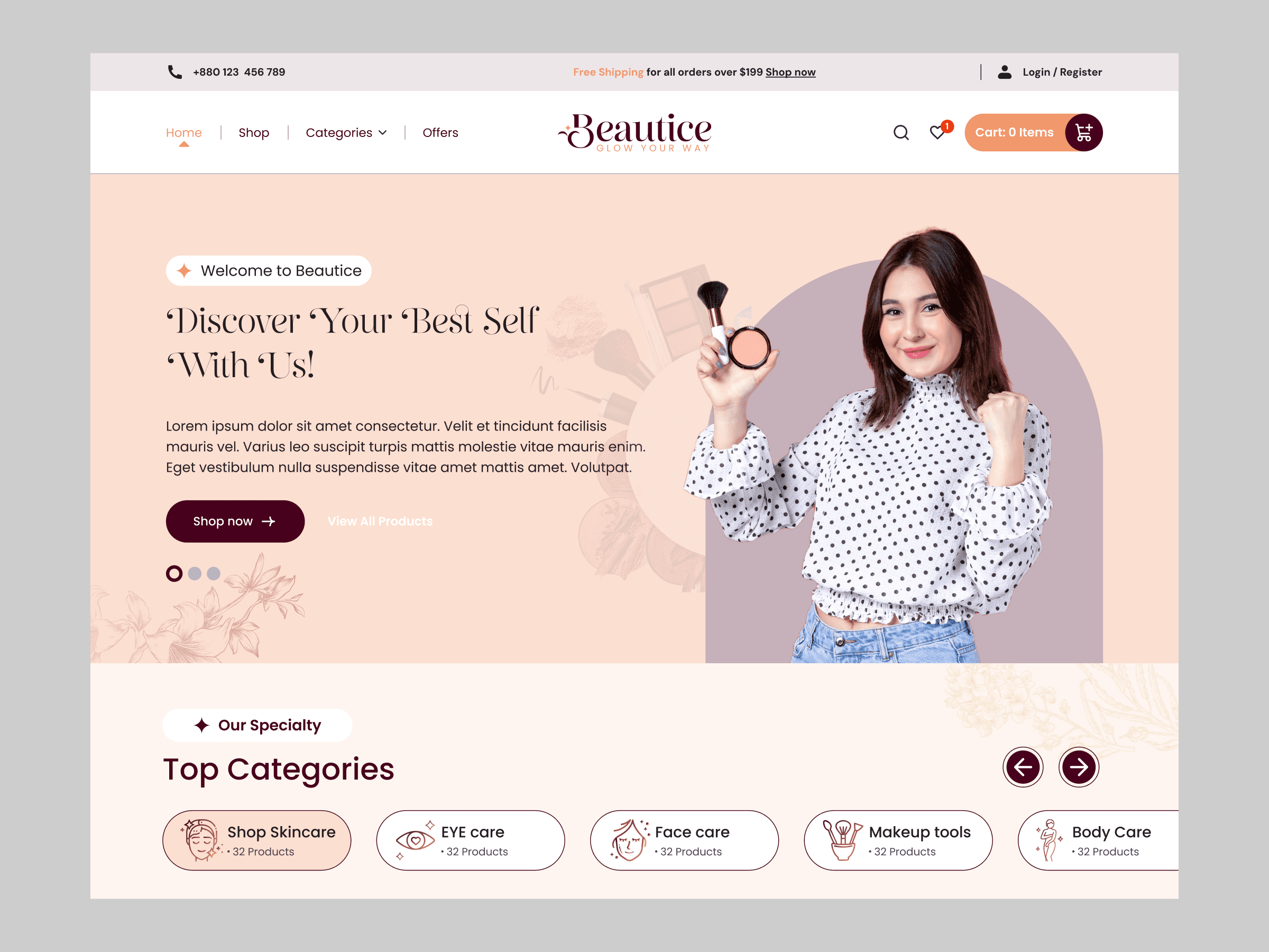 Beautice — Ecommerce UI/UX Design